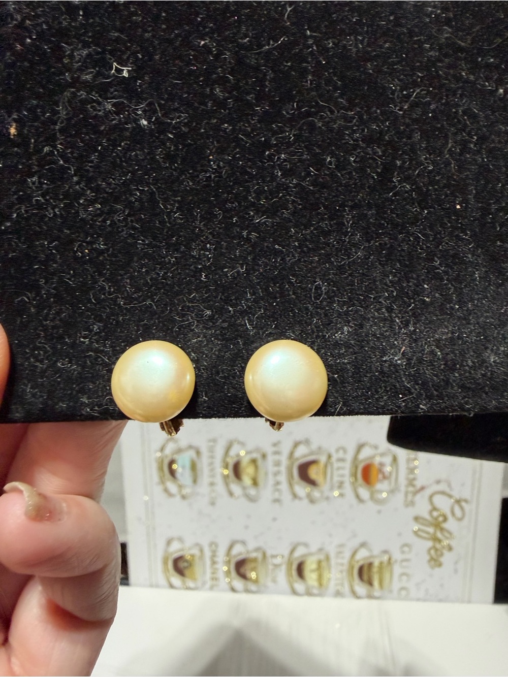 Vintage 14K Gold Filled Opalescent Glass Earrings 14//0 GF Glowing Domed Button